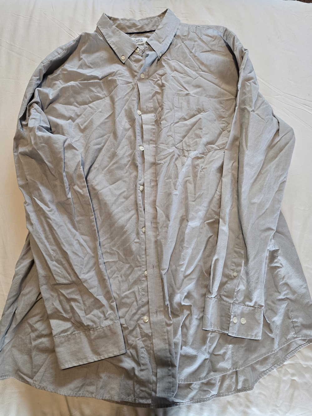 croft & barrow Gray Button-Down Dress Shirt